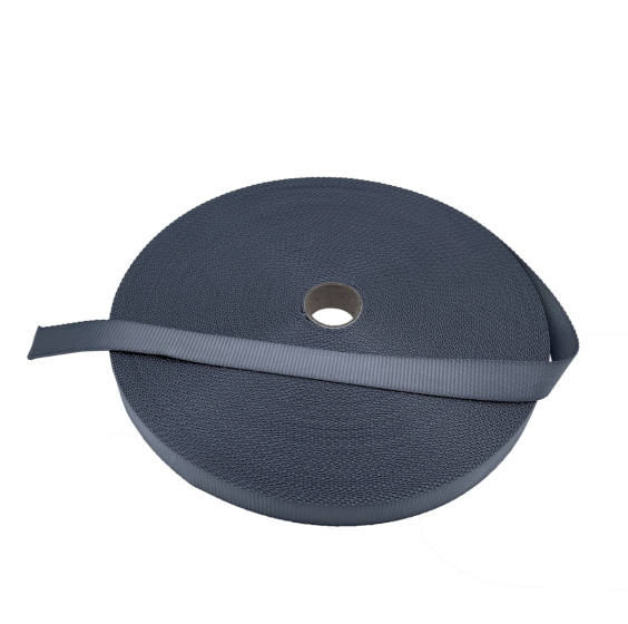 Grey 25mm / 1" Woven Polyester Webbing ST