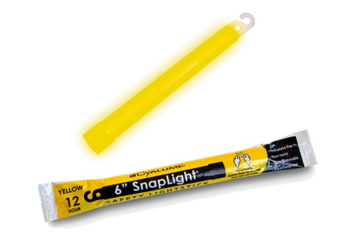 12 Hour 6” SnapLight (15cm) Yellow lightstick (Cyalume® Branded) wrapper