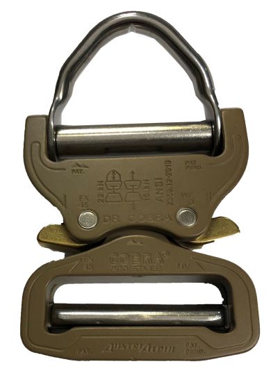 AustriAlpin Ansi D Ring Cobra 45mm Buckle (Coyote Brown) + XL Clips FX45CVD-XL