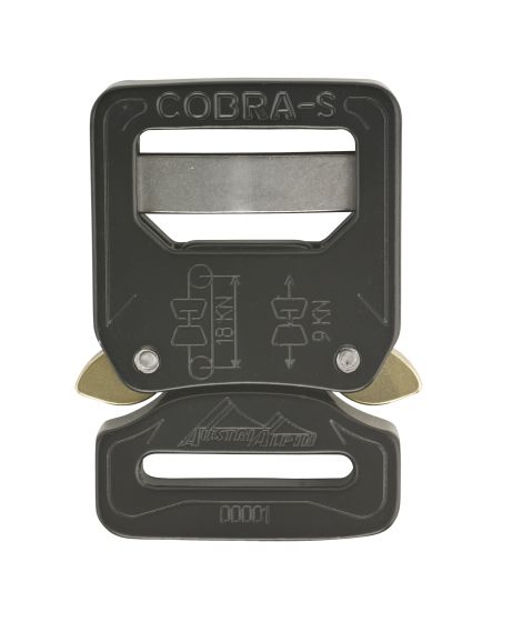 AustriAlpin 25mm / 1" Black Cobra Buckle - Female Adjustable Male Fixed FC25KFV