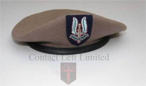 Officers and Other Ranks Special Air Service SAS Beret + Cap Badge (Attached)
