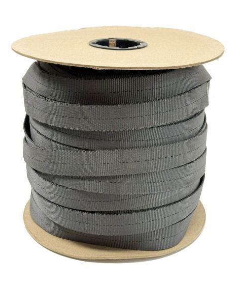 25mm / 1" Wolf Grey Tubular Webbing (MIL-W-5625) Roll
