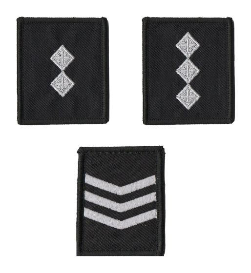  Velcro Rank Patch White Thread on Black 