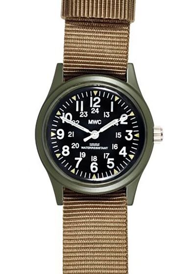 MWC Olive Cadet Watch on Khaki Strap