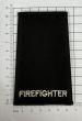 PAIR UK Fire Service Rank Epaulettes – FIREFIGHTER (Silver Embroidery on Black) to scale