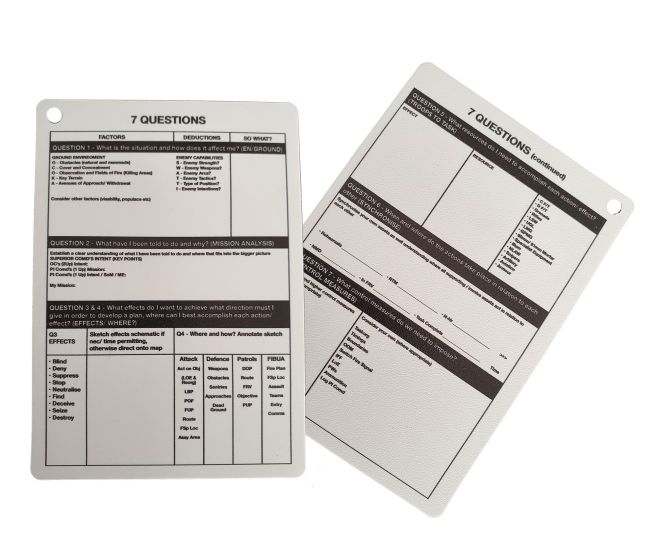 A6 - 7 Questions Plastic Battle Slate Card