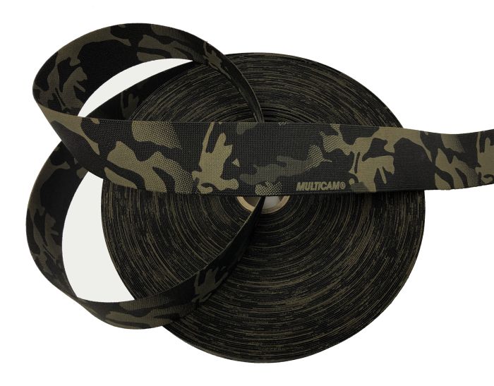 50mm / 2" Double Sided Crye Multicam Black Elastic