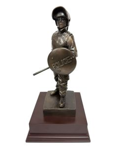 UK Police Public Order / Riot Officer Bronze Statue – 27cm Height