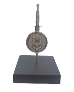SAS 22 Special Air Service Regiment Pewter Coin on Dagger Presentation