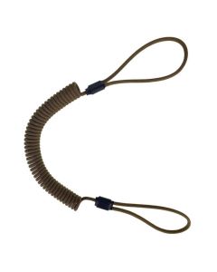 Coyote Brown Spiral lanyard with Paracord Loops (Tactical / Industrial)