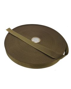 Coyote Brown 25mm / 1" Plain Weave Webbing 50 Metre Roll