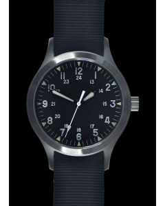 MWC Mk III Stainless Steel 1950's Pattern 100m Water Resistant Automatic Military Watch with Sapphire Crystal (12/24 Hour Dial Variant) Unbranded Caseback
