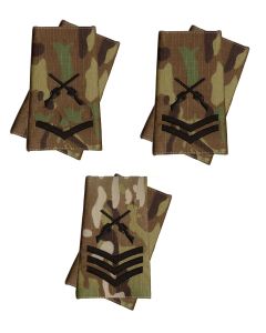 PAIR Black on MTP Crossed Rifles Rank Slides 