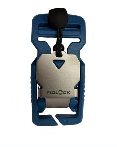 Blue Fidlock V-Buckle - 25mm / 1" Split bar + Stainless Steel Pull Tab  (Pantone 7699c)