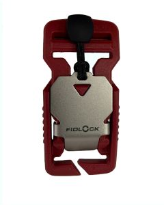 Burgundy Fidlock V-Buckle - 25mm / 1" Split bar + Stainless Steel Pull Tab  (Pantone 7637c)