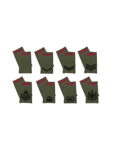 Army Cadet on Olive Rank Slides Epaulettes Pair - King's Crown CIIIR (C3R) (All Ranks - Military Cadets)