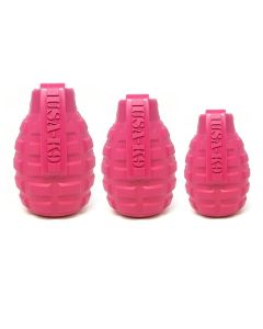 USA-K9 Grenade Durable Chew Toy & Treat Dispenser - Pink