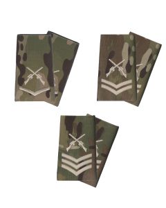 PAIR Ivory on MTP Crossed Rifles Rank Slides 