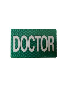 Green Reflective DOCTOR Patch – High-Visibility Velcro ID Badge for Medical Personnel (5cm x 8cm)