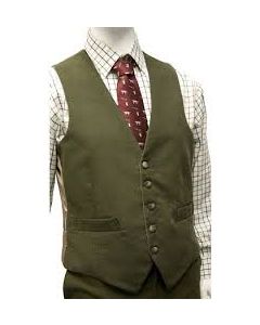 Olive Moleskin Waistcoat by Wathen Gardiner