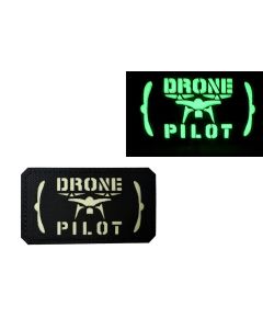 DRONE PILOT Laser-Cut Badge – Glow in the Dark, Velcro Backed (5cm x 9cm) - TRF