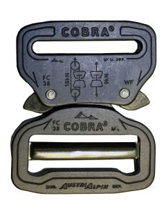 AustriAlpin 38mm 1.5" Matt Black Cobra Buckle + Clips FY38MVF-B