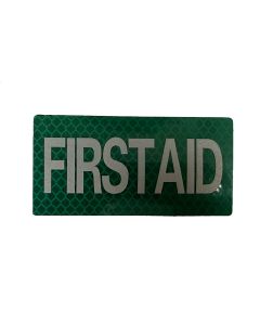 Green Reflective FIRST AID Patch – High-Visibility Velcro ID Badge for Medical Personnel (10cm x 5cm)