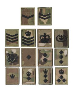 Rank Patch Black on MTP (VELCRO Brand Hook Backed)