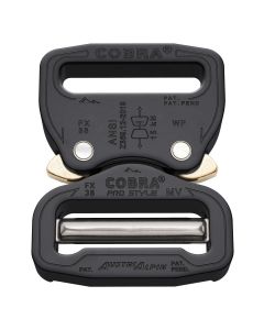AustriAlpin ANSI 38mm/1.5" Pro Style Black Cobra Buckle - Male Adjustable Female Fixed