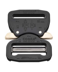 AustriAlpin 38mm / 1.5" Pro Style Black Cobra Buckle - Male Adjustable, Female Fixed, XL Ears - FY38KVF-XL