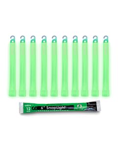 Box of 10 (Ten) 12 Hour 6” SnapLight (15cm) Green lightstick (Cyalume® Branded)