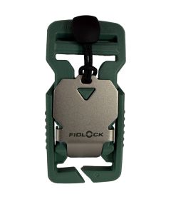 Green Fidlock V-Buckle - 25mm / 1" Split bar + Stainless Steel Pull Tab  (Pantone 5555C)