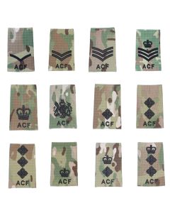 ACF Multicam / MTP Rank Slide Epaulette - Black Thread (All Ranks)