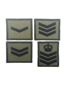 Velcro Olive Green Rank Patch ( Commando Style / Airborne Style ) All ranks - 5cm x 7cm