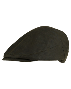 jack-pyke-junior-wax-flat-cap-dark-olive-front-view