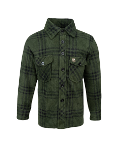 Jack Pyke Junior Polar Fleece Shirt – Warm Soft Fleece Check Shirt (Green)