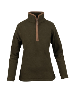 Jack Pyke ladies fleece pullover dark olive front view