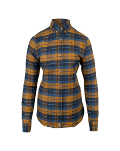 jack-pyke-ladies-bleasdale-heavy-flannel-shirt-navy-russet-front-view