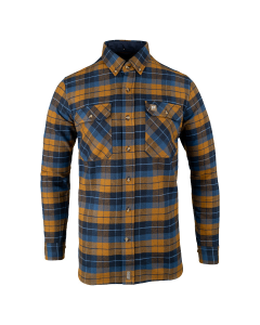 Jack Pyke Bleasdale Heavy Flannel Shirt – Navy Russet Brushed Cotton Country Shirt