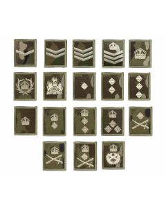 Ivory on Multicam / MTP Rank Patch Hook Backed King's Crown C3R (All Ranks) Army