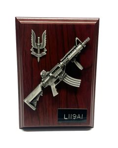 SAS Plaque L119A Rifle and Cap Badge in Pewter (6" x 4")