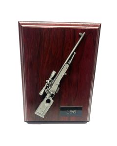 L96 Sniper Rifle Plaque - L96 in Pewter (7" x 5")
