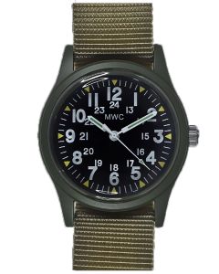 MWC-Classic-1960s-70s-Pattern-Olive-Drab-Vietnam-Watch-on-Khaki-Strap