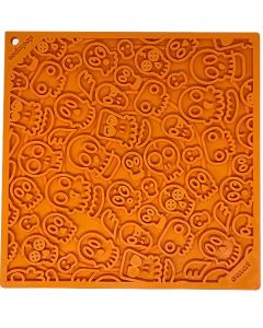 SodaPup Lick Mat - Enrichment EMAT with Zombie Design - Orange - Large
