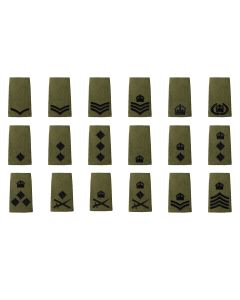 Black on Olive Green Rank Slide Epaulette - Kings Crown C3R (All Ranks)