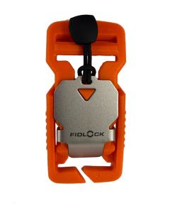 Orange Fidlock V-Buckle - 25mm / 1" Split bar + Stainless Steel Pull Tab 