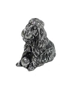 Pewter-“S”-Figurine–Cocker-Spaniel-Front-View
