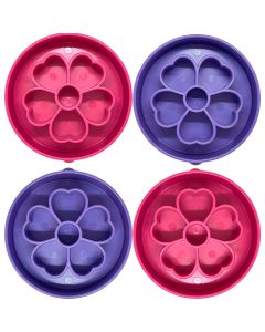 flower-ebowl-purple-and-pink-quadrants-sodapup-dog-bowl-top-view
