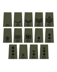 royal-horse-artillery-all-rank-slides-displayed-black-on-olive-green-thread