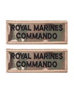 Pair Multicam / MTP Royal Marines Commando Rectangle Flash (VELCRO® Brand Hook Backed)